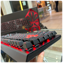 HP Omen Encoder Customizable Mechanical Gaming Keyboard with Cherry MX Red Keys, Full N-Key Rollover, LED Backlit, USB (6YW76AA), 6YW76AA#ABA