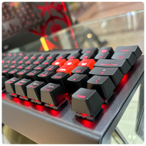 HP Omen Encoder Customizable Mechanical Gaming Keyboard with Cherry MX Red Keys, Full N-Key Rollover, LED Backlit